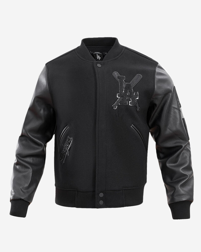 PRO STANDARD Los Angeles Dodgers Triple Black Wool Varsity Jacket LLD632576-3BK Black 1