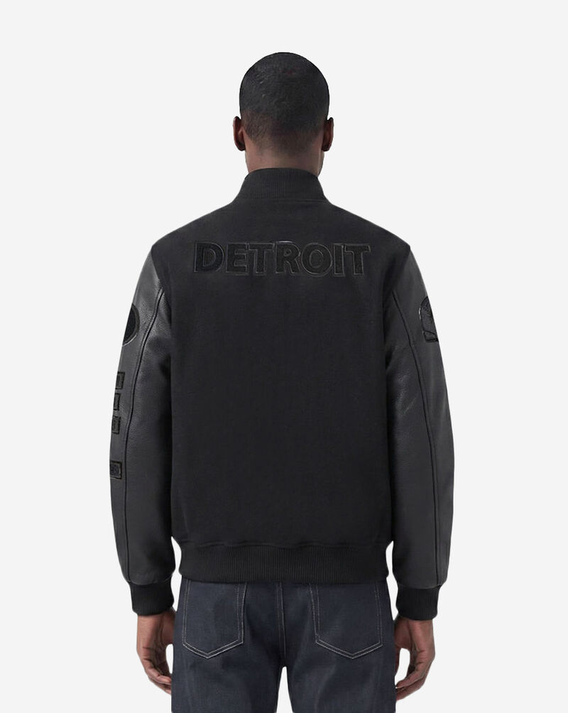 PRO STANDARD Detroit Lions Triple Black Wool Varsity Jacket FDL6410284-3BK Black 3