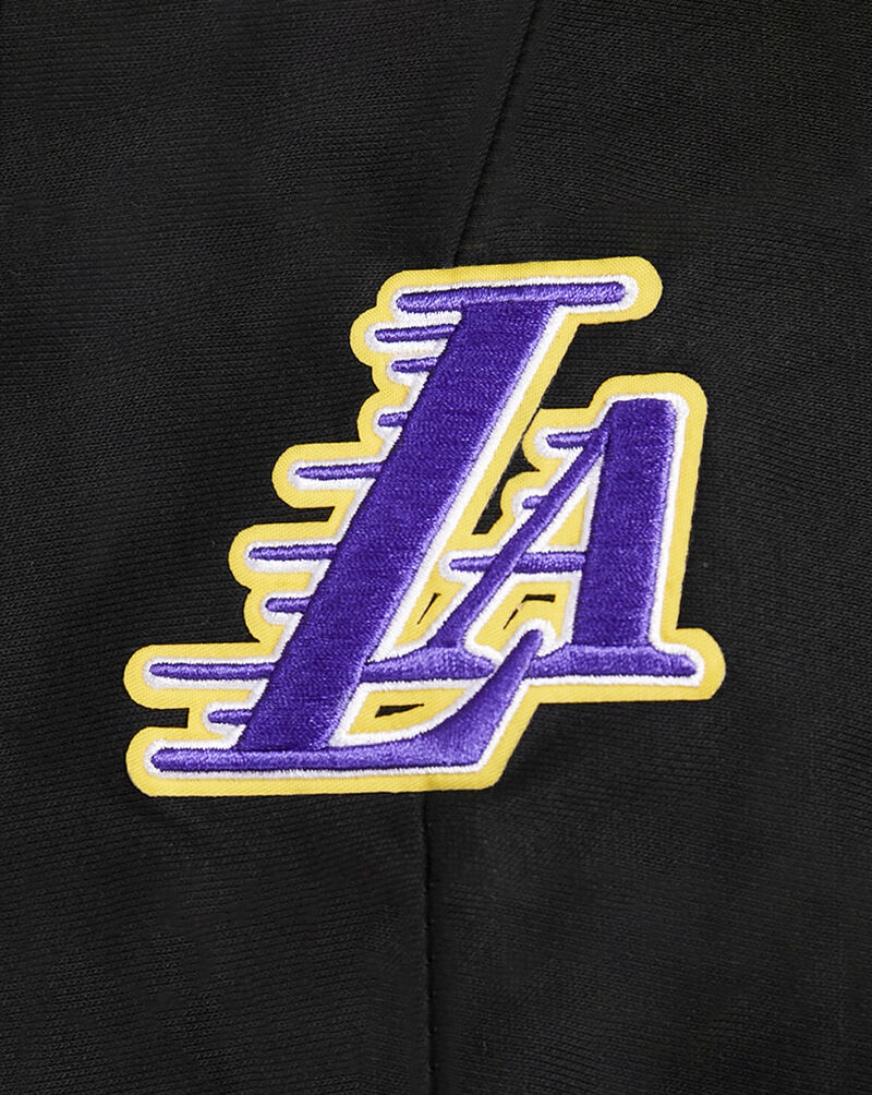 PRO STANDARD Los Angeles Lakers Retro Classic Fleece Cropped Pull Over Hoodie BLLC56214-BKY Black 4