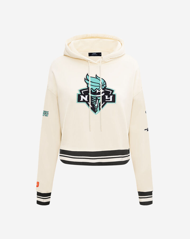 PRO STANDARD New York Liberty Cropped Pullover Hoodie WNLC70026-EBK cream 1