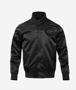 Chicago Bears Triple Black Satin Jacket