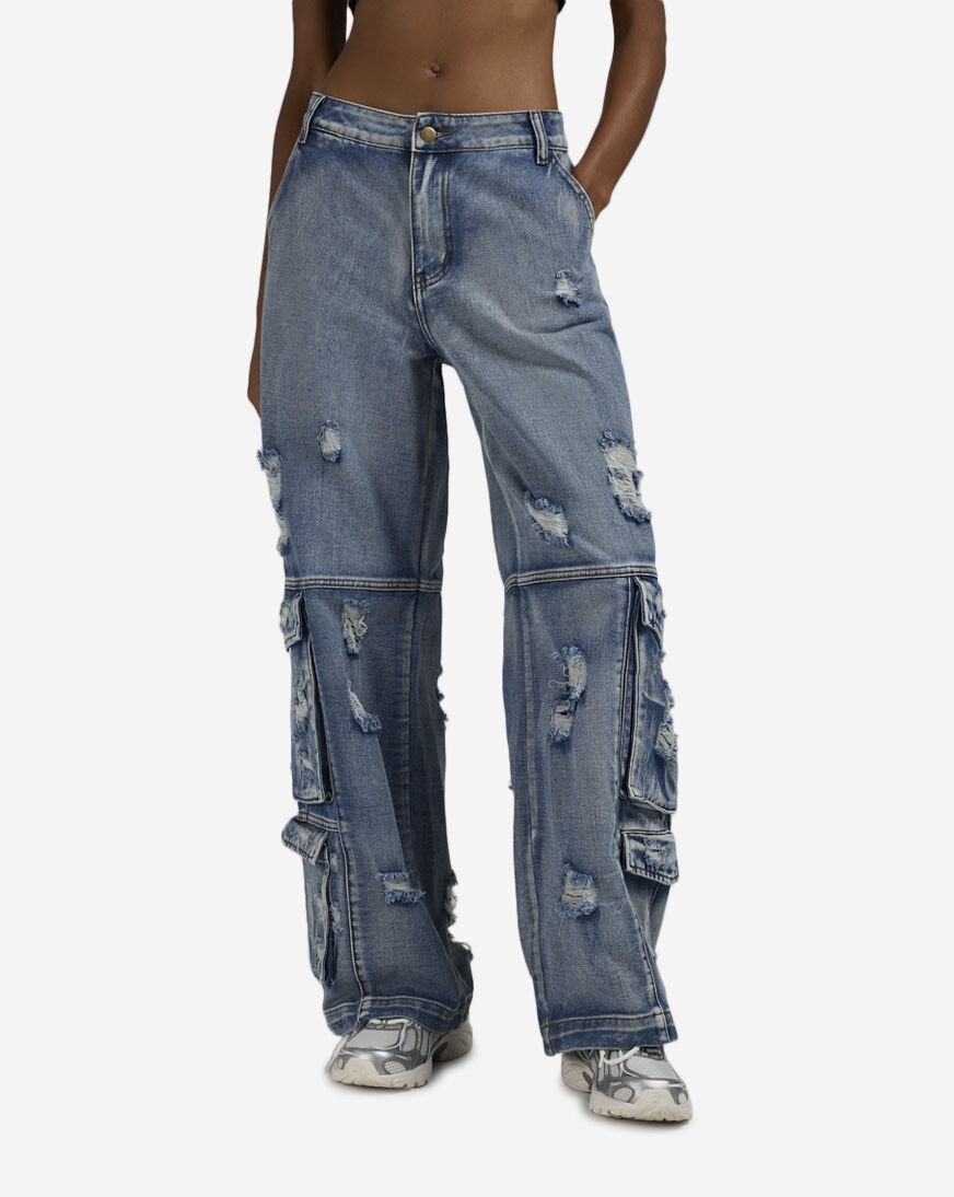Shop American Bazi 4Pkt Grinding Distressed Denim Jeans RJH-10434