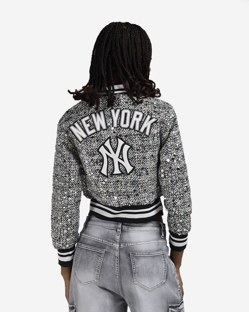 Shop PRO STANDARD New York Yankees Tweed Sequin Bomber LNYU316336