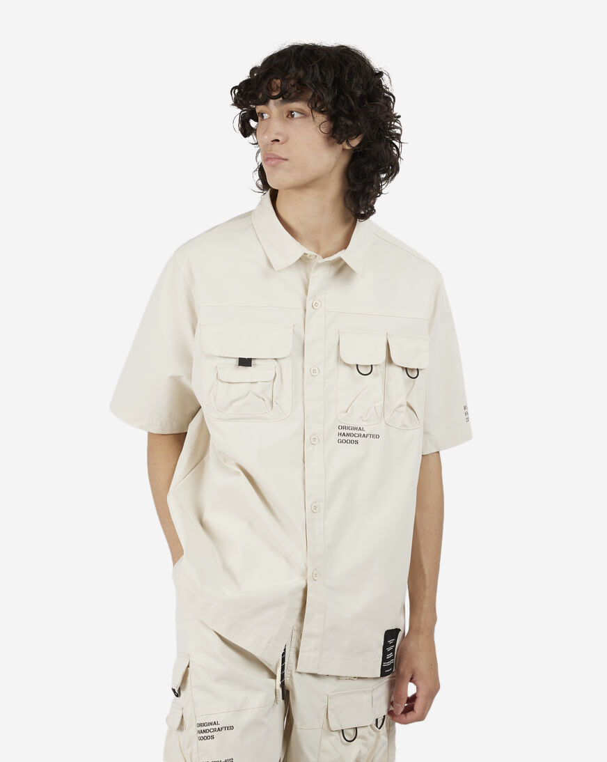 【BAON】[unisex] Sdit Summer Nylon Hood Over Short Sleeve SH Shop Smoke Rise Nylon Woven Shirt WS-23181SNZ-B8 | SNIPES USA