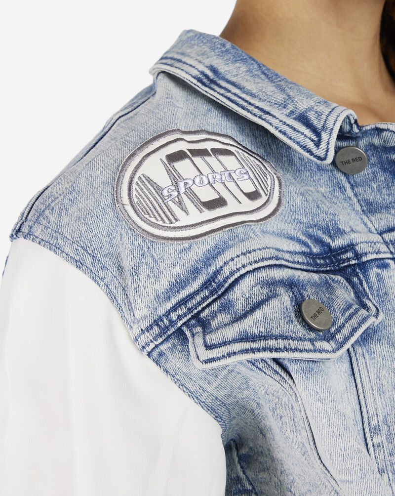 Smoke Rise Cropped Racing Denim Jacket AJ23510SN-LOW Blue 5