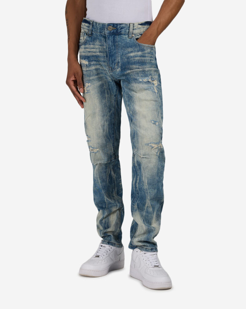 Smoke Rise Vintage Washed Rip and Repair Jean JP25504-BLU Blue 1