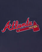 Atlanta Braves Classic Chenille Double Knit Short Sleeve Pull Over Hoodie 