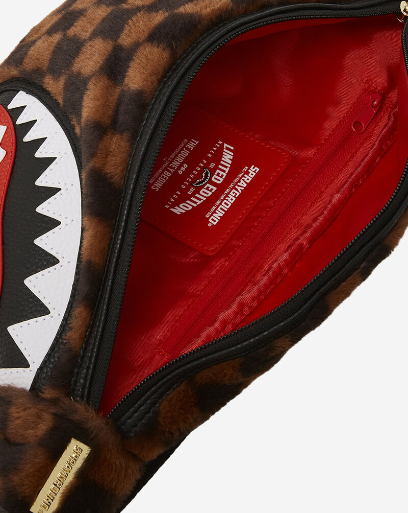 Shop Sprayground Fur Sharks in Paradise Crossbody Bag 910B4934NSZ brown