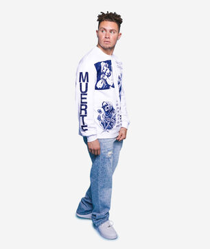 Ski Pattern Blue Straight Denim 