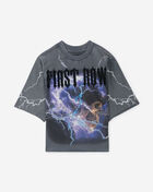 First Row Kids' Lightning Rhinestone Skull Terry Tee  FRBM3079S Grey 1