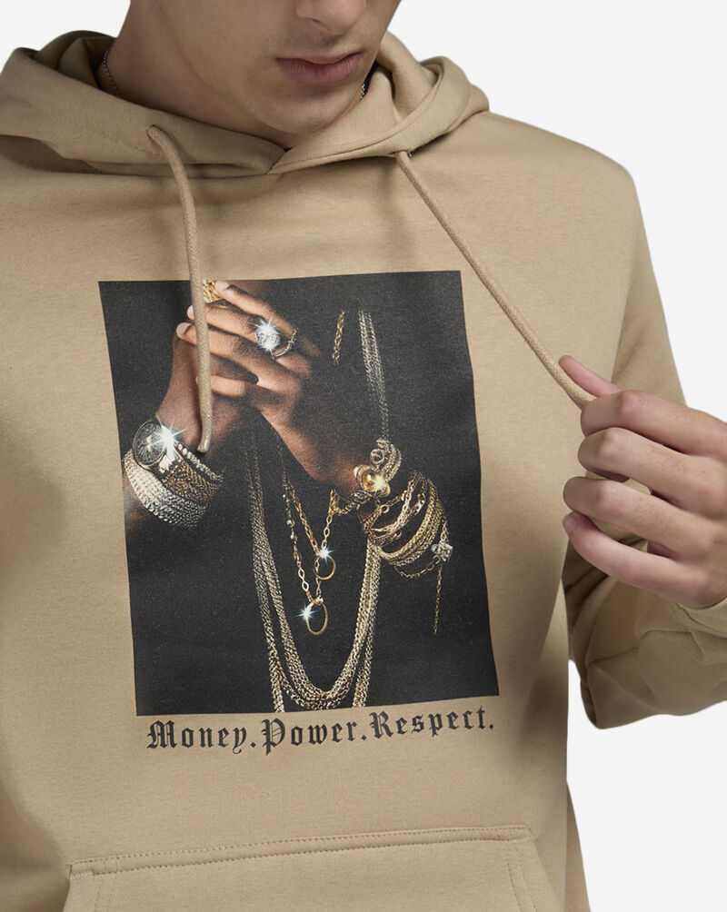 Mister Tee Money, Power, Respect Hoodie MTUS303-03872 Beige 3