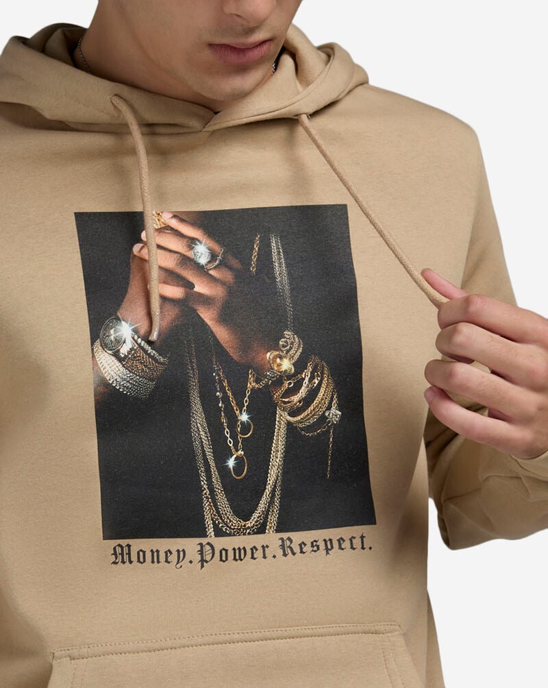 Mister Tee Money, Power, Respect Hoodie MTUS303-03872 Beige 3