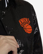 Mitchell  Ness New York Knicks NBA Sequin Varsity Jacket JK6831-NYKBLCK Black 3