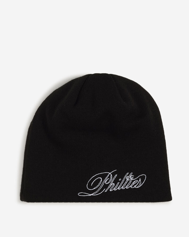 New Era Philadelphia Phillies Script Oversized Logo Knit 60981482 Black 1
