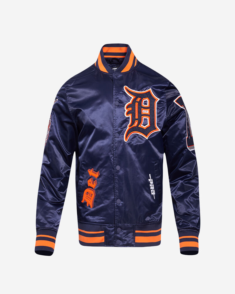 PRO STANDARD Detroit Tigers Old English Rib Satin Jacket LDT6314599-MOM Blue 1
