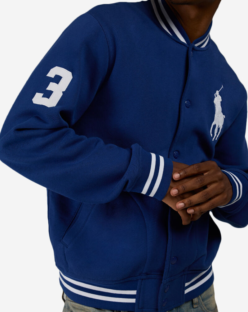 Polo Ralph Lauren Big Pony Fleece Baseball Jacket 710951717502-BLU Blue 3