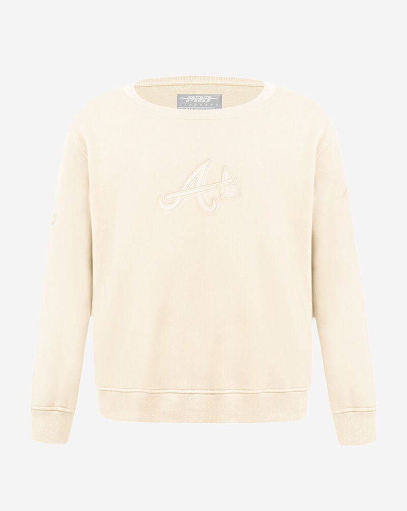 PRO STANDARD Big Boys' Atlanta Braves Neutral Fleece Crewneck LABB5315036-EGG cream 1