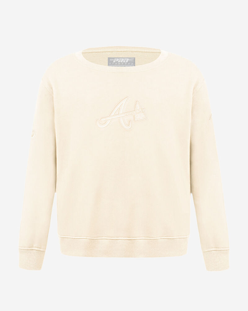 PRO STANDARD Big Boys' Atlanta Braves Neutral Fleece Crewneck LABB5315036-EGG cream 1