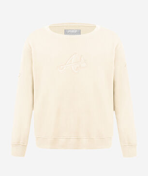 Big Boys' Atlanta Braves Neutral Fleece Crewneck