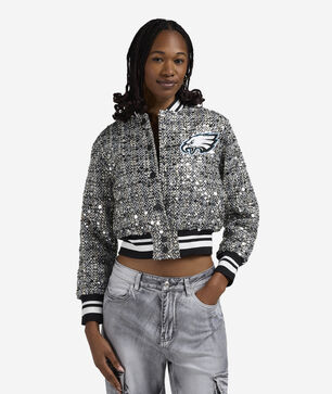 Philadelphia Eagles Tweed Sequin Bomber