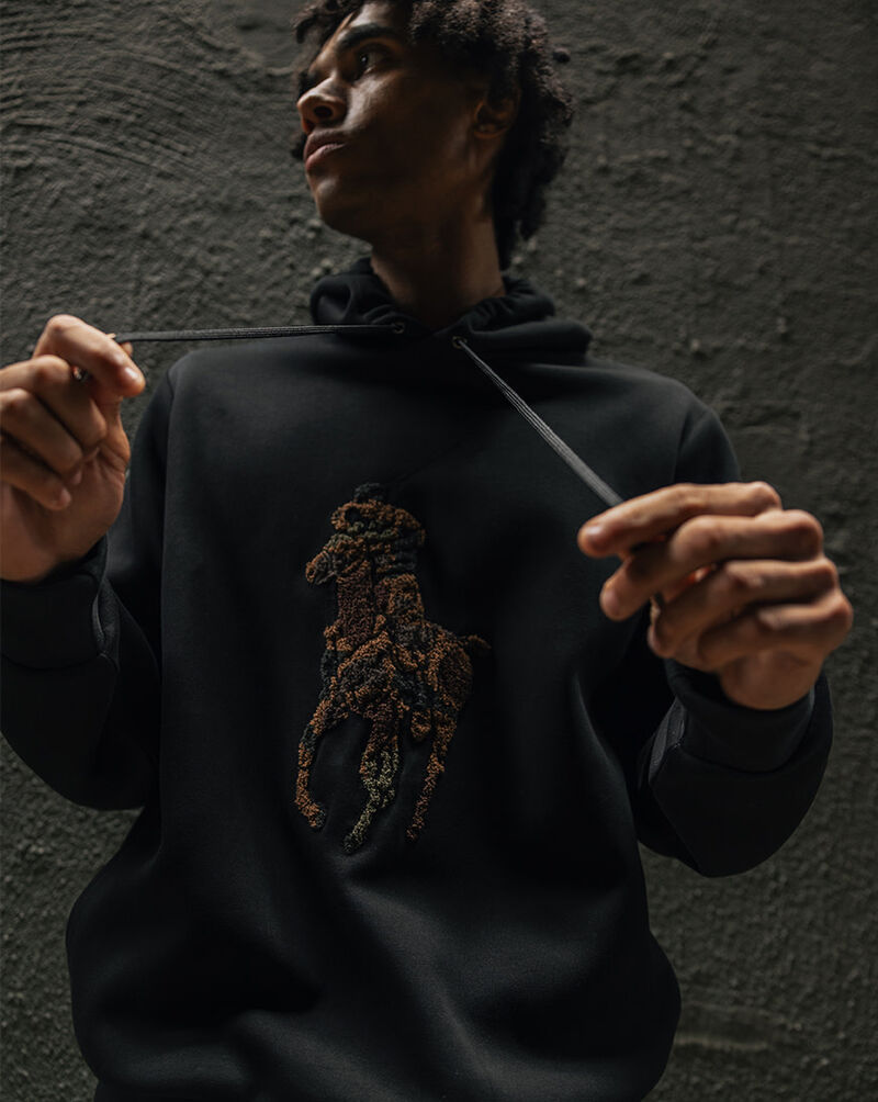 Polo Ralph Lauren Camo Big Pony Double-Knit Hoodie 710980338001-BLK Black 4