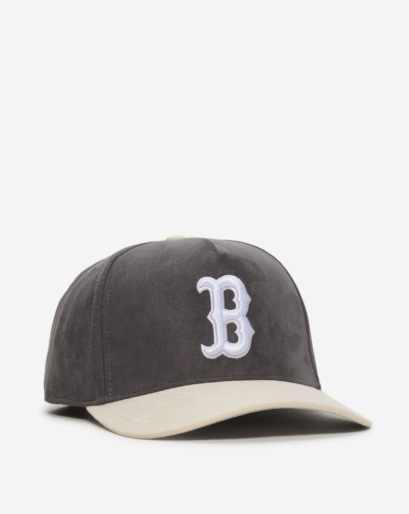 Mitchell  Ness Boston Red Sox Pro Pinch Suede Two Tone Snapback Hat HP16808-BRSGREY Grey 1