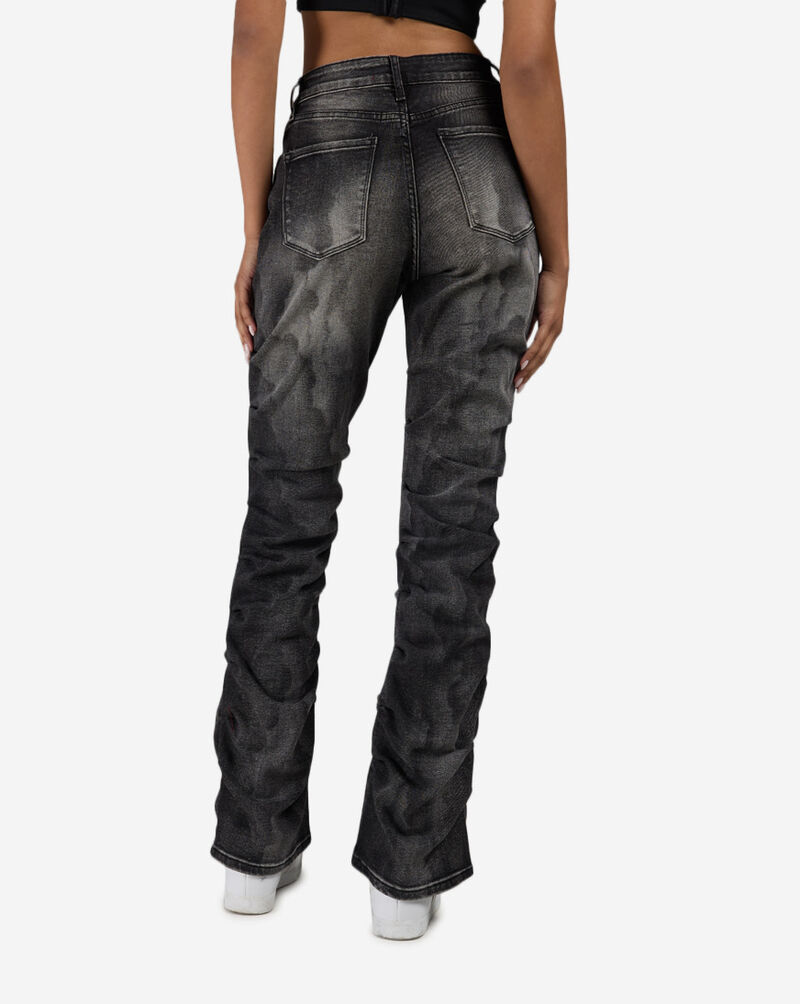Smoke Rise Stacked Whisker Rhinestone Denim RJP26S403SN-LASSOGREY Black 2