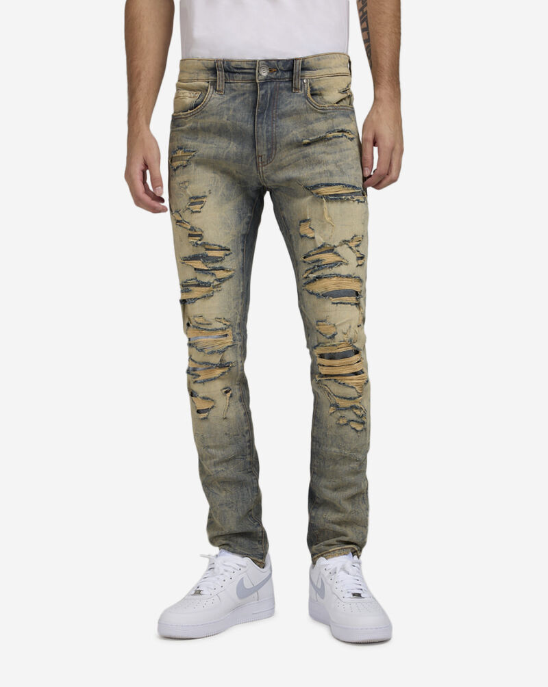 Jordan Craig 5Pkt Rip Repair Jeans JS3208-DES Brown 1