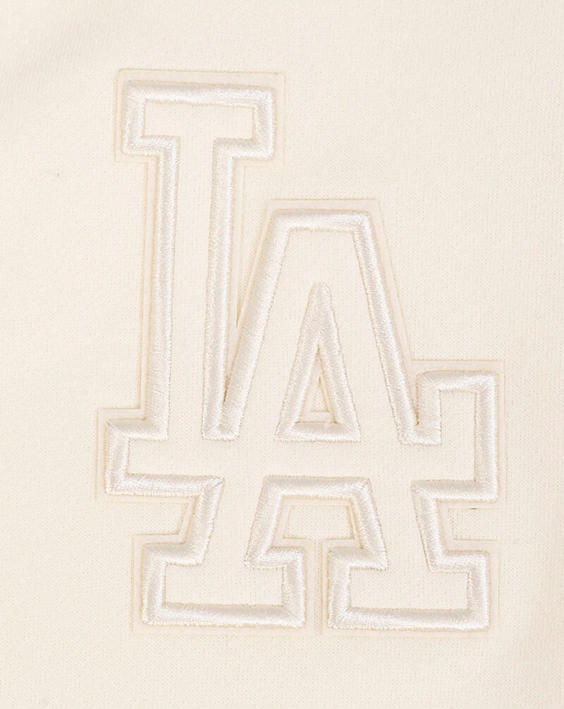PRO STANDARD Los Angeles Dodgers Neutral Drop Shoulder Fleece Pullover Hoodie LLD537022-EGG cream 2