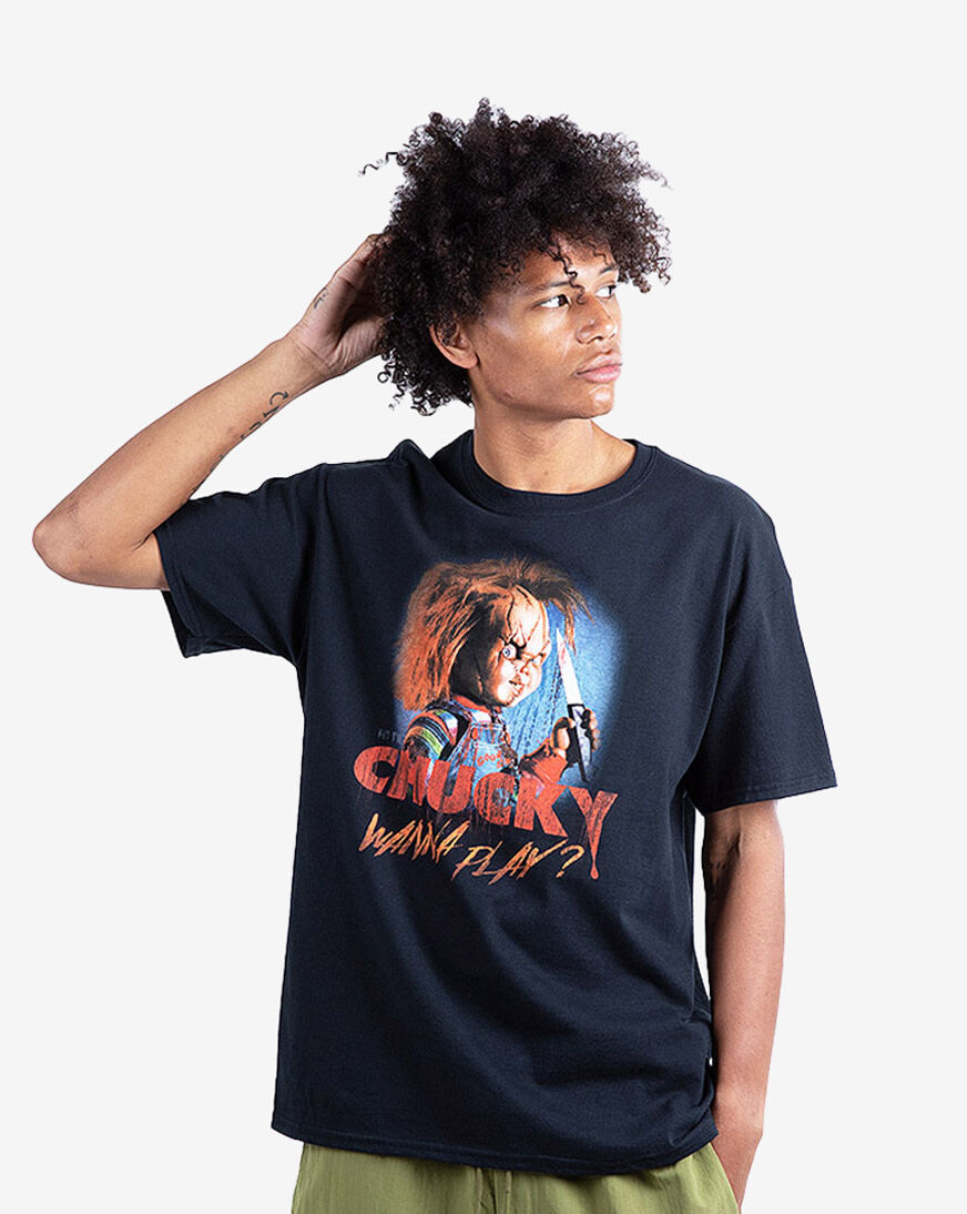 Graphic Tees Chucky Wanna Play Tee Mens 