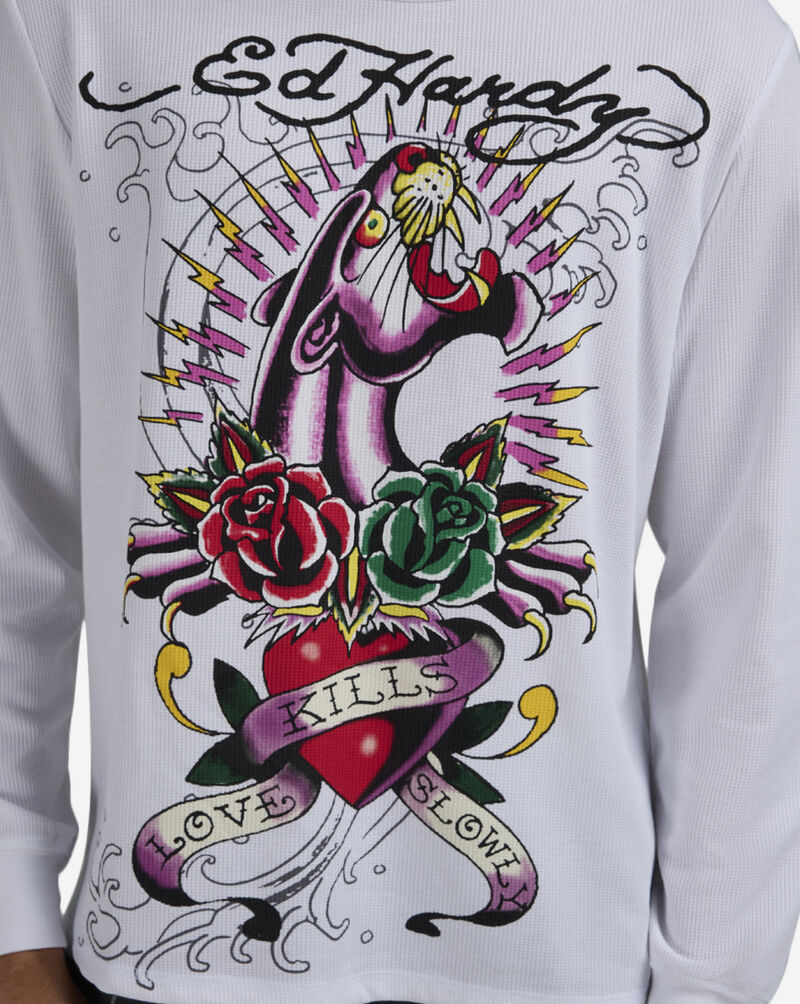 Ed Hardy Panther Rose Thermal Top EHMT1401-5-WHT White 3