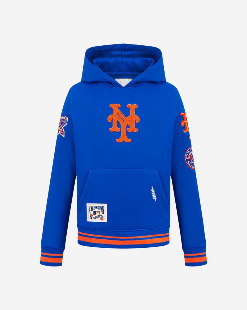 PRO STANDARD Big Boys' New York Mets Retro Classic Rib Fleece Pullover Hoodie LNMB5315076-ROR Blue 1