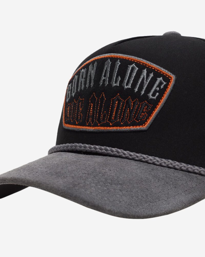 Field Grade Born Alone Twill Suede Trucker Hat 1005045 Black 2