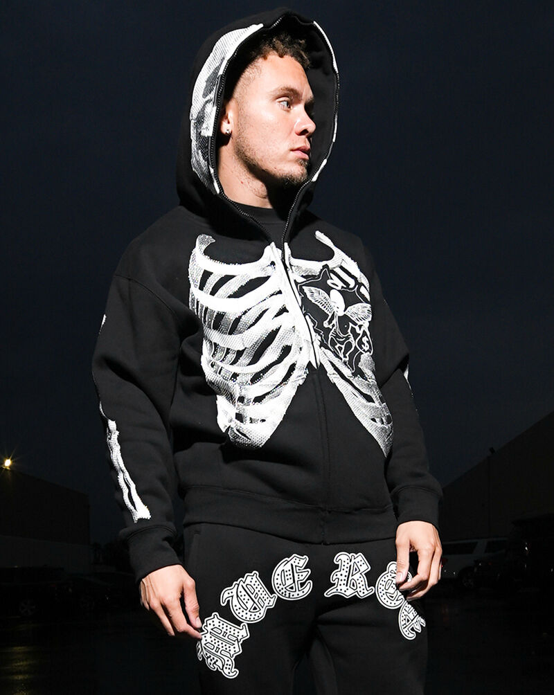 Hasta Muerte Angel Cage Full Zip Hoodie HM-T3ANGELCAGE-ZIPHOODIE-BLACK Black 3