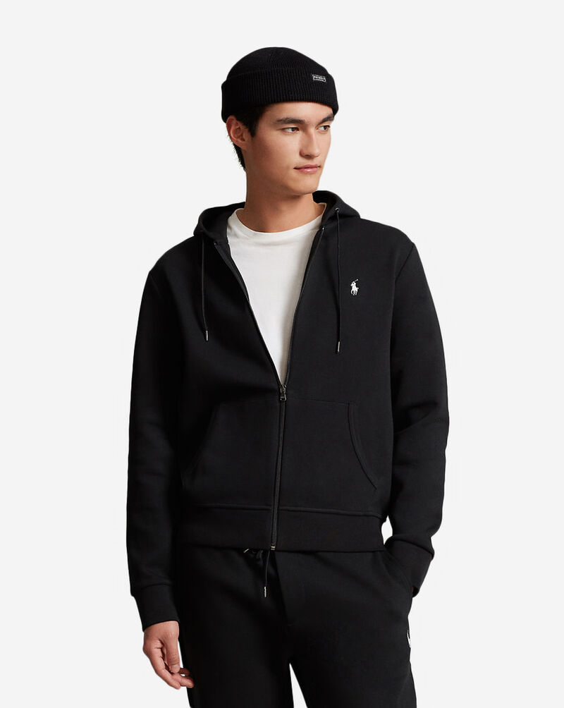 Shop Polo Ralph Lauren Double Knit Tech Hoodie 710888282001-BLK black ...