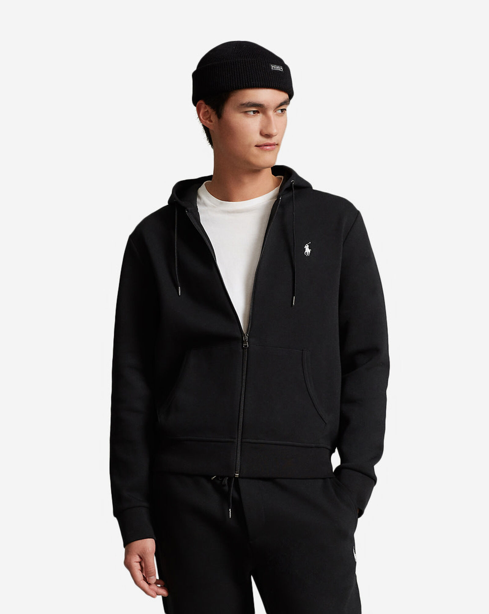 Shop Polo Ralph Lauren Double Knit Tech Hoodie 710888282001-BLK black |  SNIPES USA