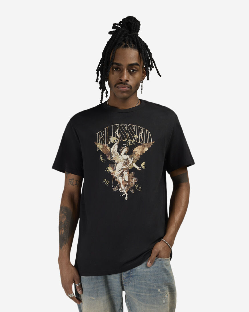 Shop Mister Tee Camo Blessed Angel Tee MTUS491-US-00007 black