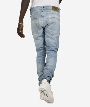 Distressed Rip and Repair 5-Pocket Jeans