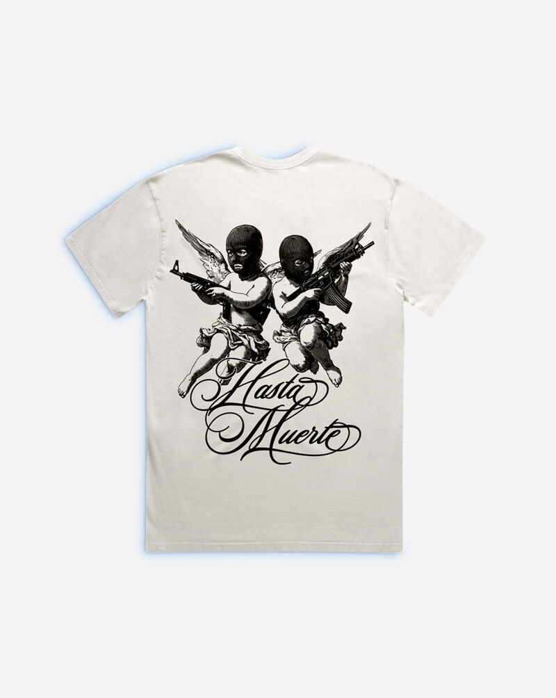 Hasta Muerte Smoke Angels Tee HM-SMOKEANGEL-TEE-WHITE White 3