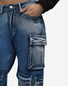 American Bazi Colored Washed Cargo Denim  RJH-5914 Blue 3