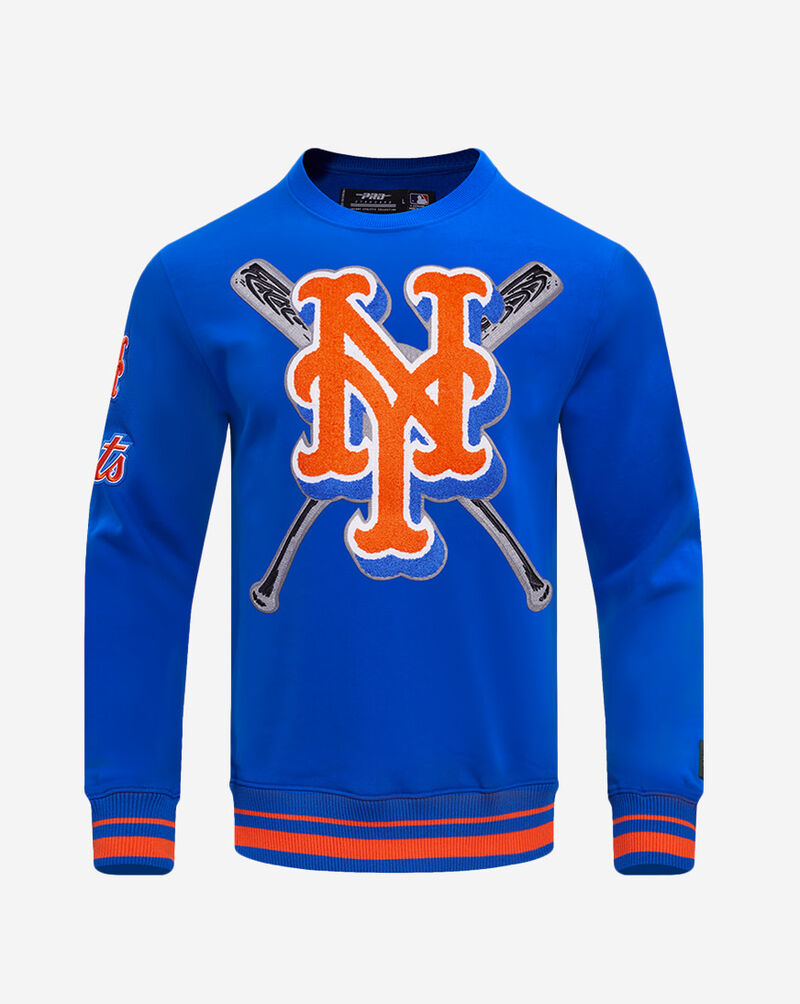 PRO STANDARD New York Mets Mash Up Rib Fleece Crewneck  LNM5314671-ROR Blue 1