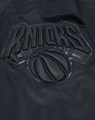 New York Knicks Triple Black Satin Jacket