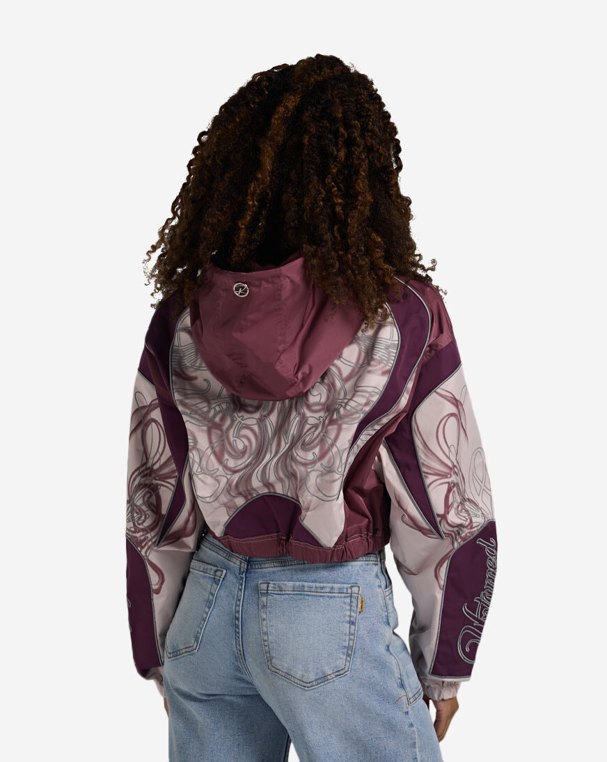 Shop Smoke Rise HD Nylon Cropped Colorblock Jacket RWW26F333SNZ