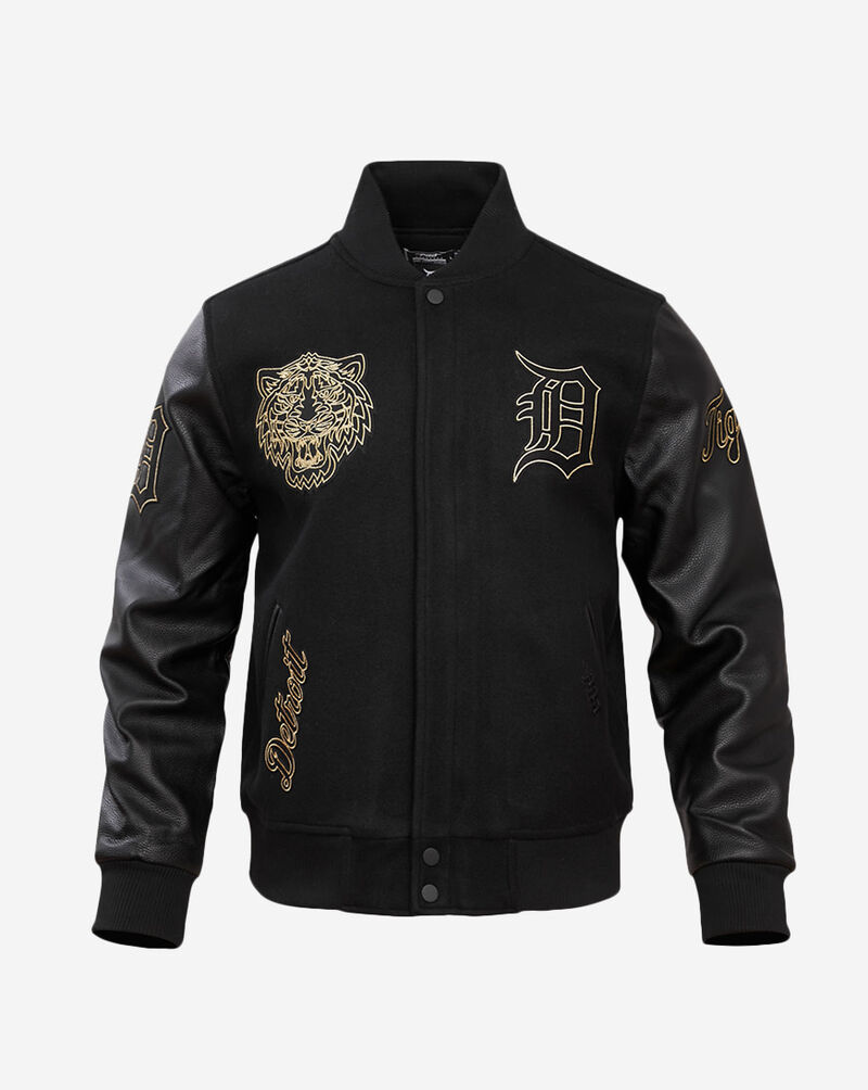 PRO STANDARD Black and Gold Detroit Tigers Varsity Jacket LDT6312887-JBK Black 1