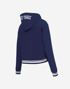 New York Yankees Mash Up Rib Fleece Cropped Pull Over Hoodie