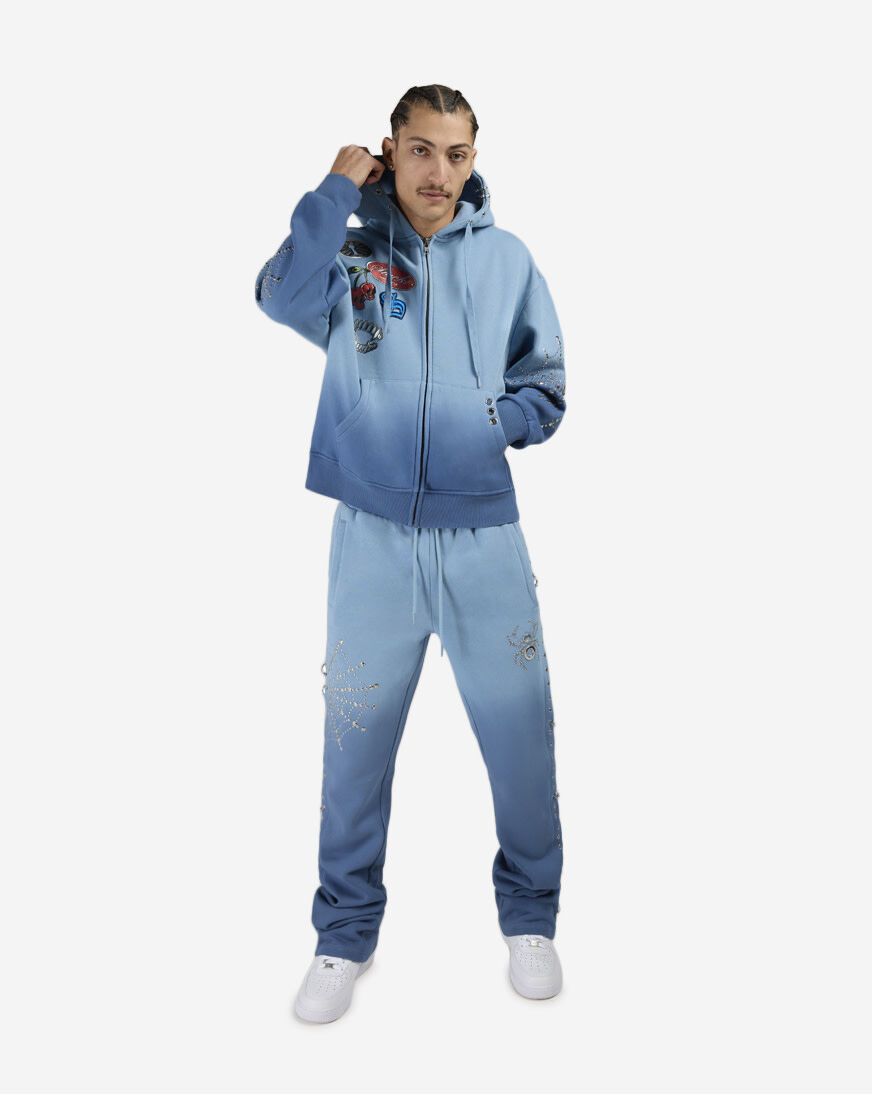 Shop Smoke Rise No Rules Fleece Pants FP26S467SN-BLU blue | SNIPES USA