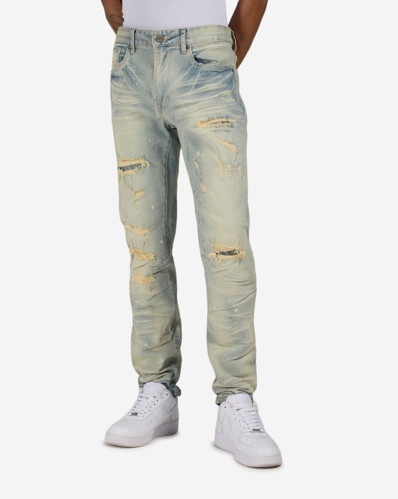 Smoke Rise Distressed Heavy Vintage Washed Jean JP24509-BLU Blue 1