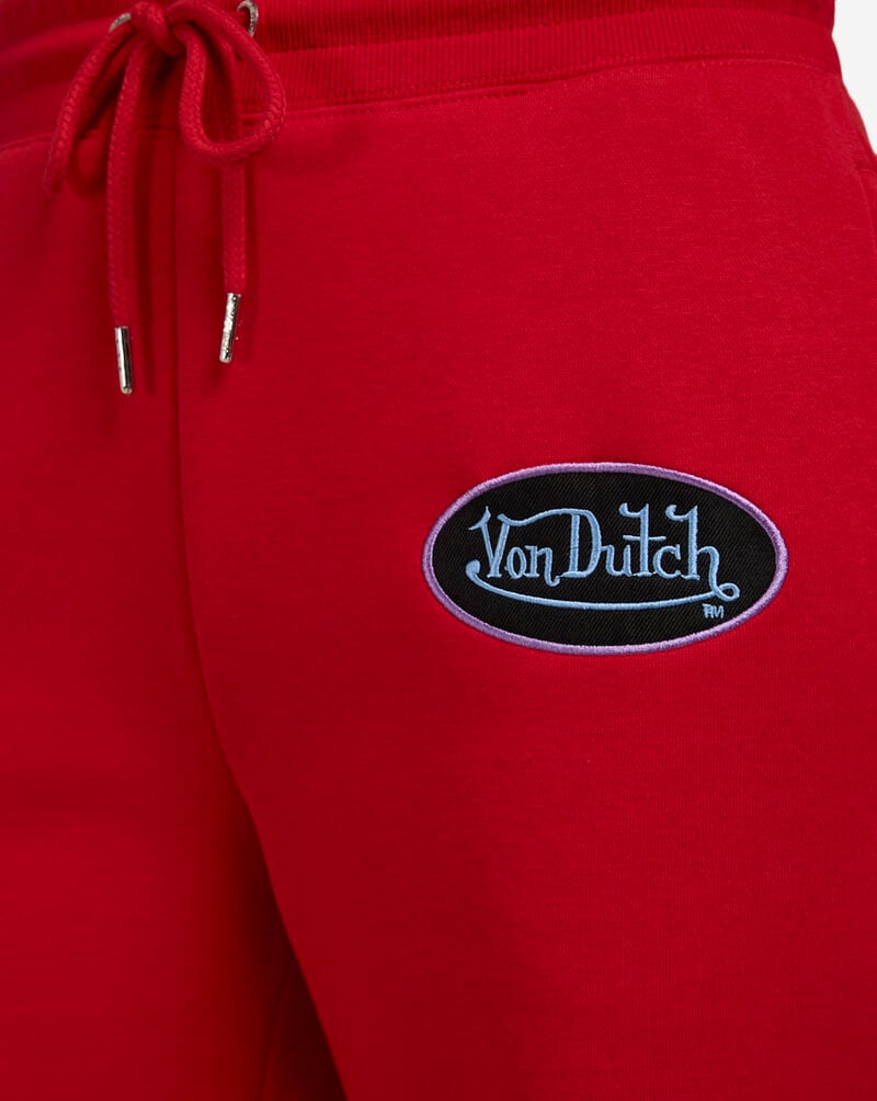 Von Dutch Fleece Wide Leg Pants 7VND3A7061 Red 4