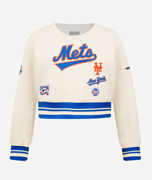 Big Girls' New York Mets Retro Classic Rib Fleece Crewneck