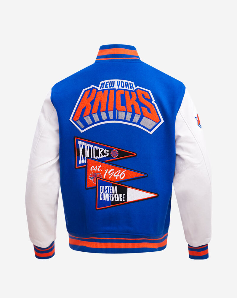 PRO STANDARD New York Knicks Retro Classic Rib Wool Varsity Jacket BNK6515779-ROR Blue 4